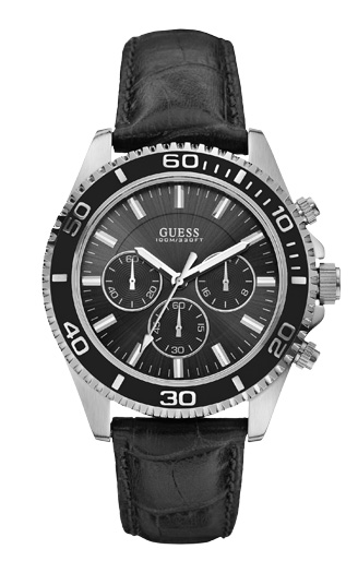 Часы мужские Guess W0171G1 спортивные, круглые, черные и гарантией 24 месяца