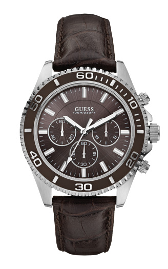 Годинник чоловічий Guess W0171G2 спортивний, круглий, коричневий та гарантією 24 місяці