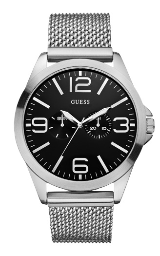 Часы мужские Guess W0180G1 fashion, круглые, черные и гарантией 24 месяца