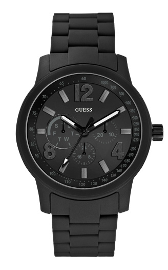Годинник чоловічий Guess W0185G1 спортивний, круглий, чорний та гарантією 24 місяці