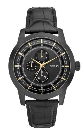 Часы мужские Guess W0187G3 спортивные, круглые, черные и гарантией 24 месяца