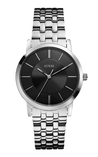 Часы мужские Guess W0190G1 классические, круглые, черные и гарантией 24 месяца