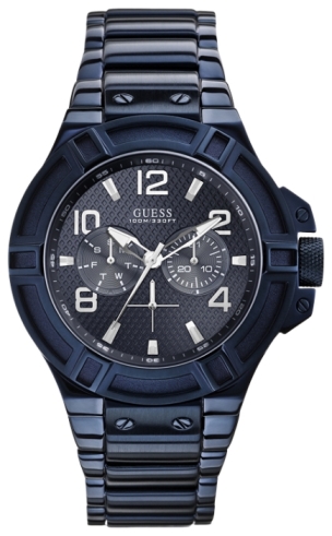 Годинник чоловічий GUESS W0218G4 спортивний, круглий, синій та гарантією 24 місяці