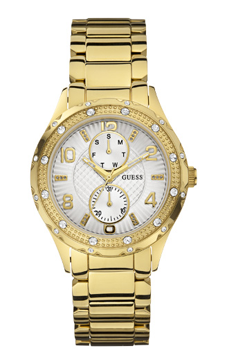 Годинник жіночий GUESS W0442L2 спортивний, круглий, білий з камінням та гарантією 24 місяці