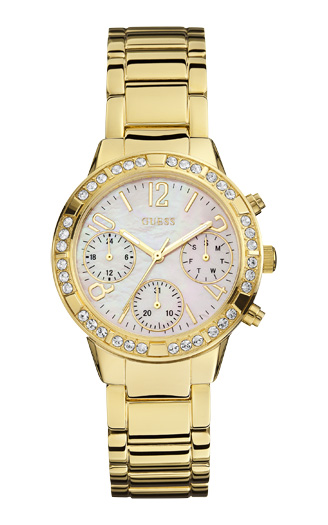 Годинник жіночий GUESS W0546L2  спортивний, круглий, перламутр з камінням та гарантією 24 місяці