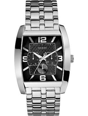 Годинник чоловічий Guess W95015G1 класичний, прямокутний, чорний та гарантією 24 місяці