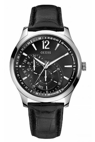 Часы мужские Guess W85053G1 классические, круглые, черные и гарантией 24 месяца